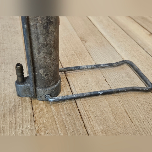 GOLDEN ROD ANTIQUE METAL WOOD BICYCLE PUMP - INCOMPLETE - NO HOSE - USE AS DECOR - Picture 6 of 8
